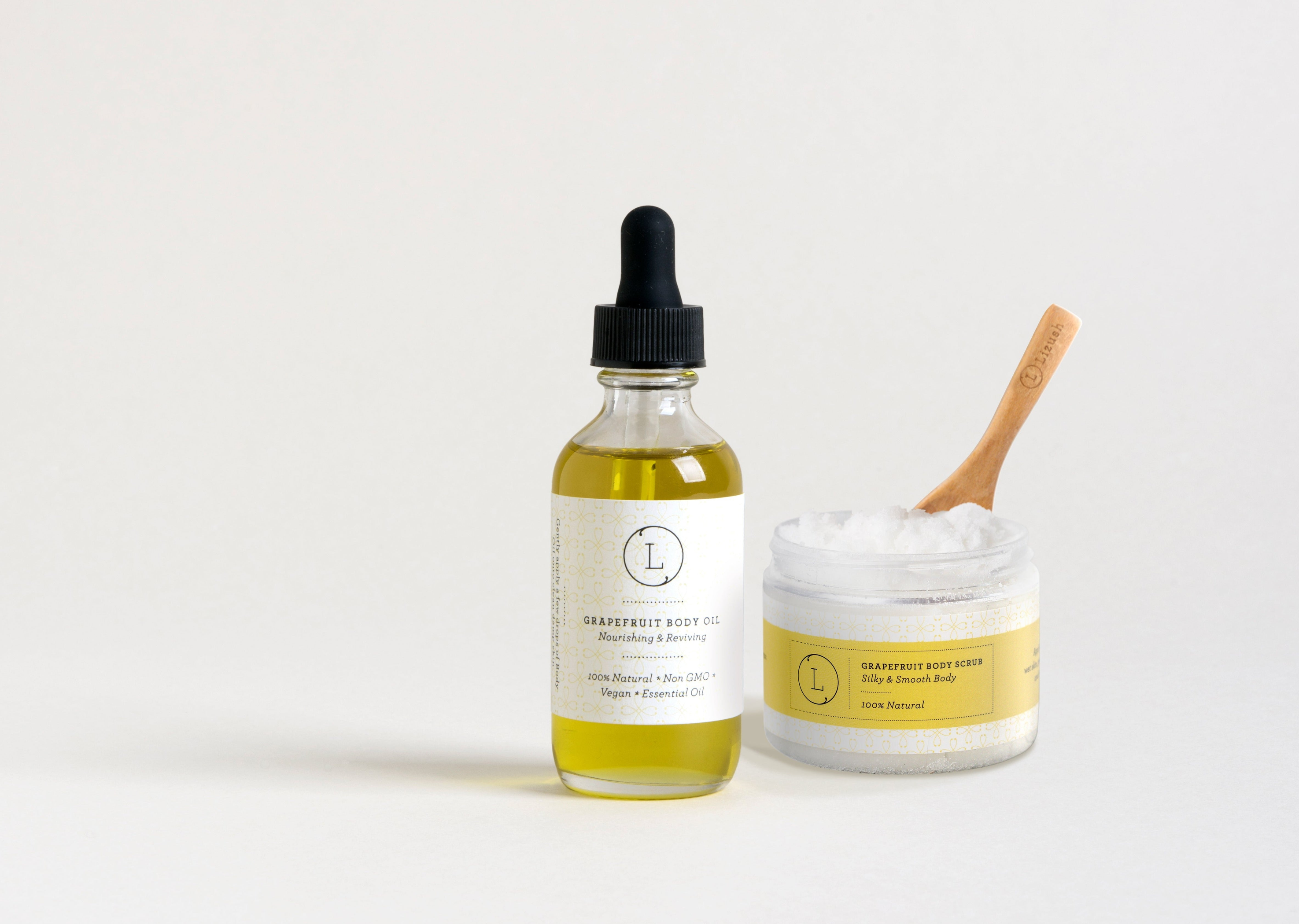 Moisturizing set with Grapefruit body oil and Body scrub Moisturizing set with Grapefruit body oil and Body scrub