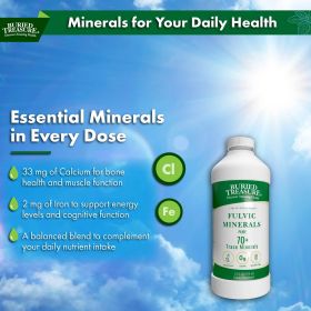 Fulvic Minerals – Unflavored Liquid Mineral Supplement with 70+ Trace Elements
