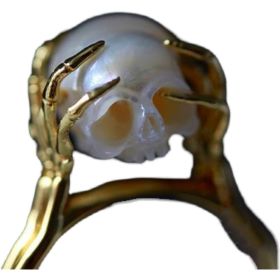 Headache Skull Pain Mood Ring Personality Skull Hand Carved