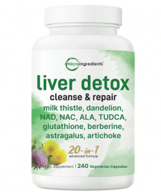 Liver Wellness Support Supplement | 20-In-1 Botanical & Nutrient Blend | 240 Veggie Capsules | Non-GMO, Gluten-Free