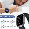 2025 New Men Health Smart Watch 2.0 Inch HD Fitness Tracker with Heart Rate Blood Oxygen Blood Pressure Sleep Monitor IP68 Waterproof Exercise Pedomet