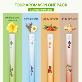 PUFFIAIR 4-Pack Herbal Diffuser Pen | Clean Botanical Aromatherapy Pens with 4 Variety Scents | Cool Mint & Herbal Fragrances | Smooth Daily Aromather