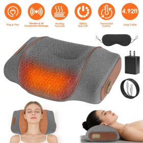 Professional Neck Massager Pillow with Large Heating Area, Air Compression & Dual Vibration Motors, Memory Foam Neck Pillow for Pain Relief
