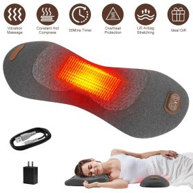 Portable 3 in 1 Lumbar Massager with Heating Vibration Airbag Stretch, Memory Foam Back Support Pillow for Home Office Car, Ideal Gift for Men Women