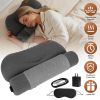 Heated Bed Pillow for Neck Pain, 55D Zero Pressure Memory Foam with 3 Heat Settings,Skin-Friendly Memory Foam Neck Support Pillow with Eye Mask