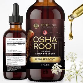 HEBS lab Osha Root Tincture Liquid Extract Ã¢ÂÂ Extra Strength Lung & Respiratory Support Supplement, 2 fl oz