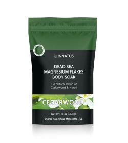 Pure Dead Sea Magnesium Flakes Restful Soak  Relaxing & Replenishing 14oz Bath Soak  Infused with Cedarwood & Neroli Oils for Muscle Relief & Deep