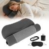 Heated Bed Pillow for Neck Pain, 55D Zero Pressure Memory Foam with 3 Heat Settings,Skin-Friendly Memory Foam Neck Support Pillow with Eye Mask