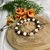 Bracelet Tiger's Eye & White Howlite Gemstone Bracelet 7.25" (18.4 cm) Natural Stone Healing Jewelry for Women