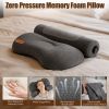 Heated Bed Pillow for Neck Pain, 55D Zero Pressure Memory Foam with 3 Heat Settings,Skin-Friendly Memory Foam Neck Support Pillow with Eye Mask