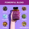 Hair growth vitamins containing 1,000 mcg ofbiotin, collagen, saw palmetto, and other naturalingredients to promote stronger, healthier hair,skin