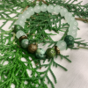 Green and White Agate Bead Bracelet with Copper Spacers, Stretch Stone Bracelet for Men & Women, Healing Crystal Jewelry, Boho Chic Accessory