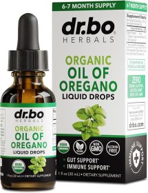 Oregano Oil Organic Liquid Drops - 6 Month Supply Organic Oil of Oregano Drops Liquid Tincture Extract, Cleanse, Detox, Immune Support