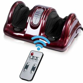 Therapeutic Shiatsu Foot Massager with High Intensity Rollers-Dark Red - Color: Dark Red