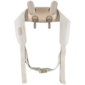 Neck Shoulder Massager with 2 Heat Levels for Pain Relief-Beige - Color: Beige
