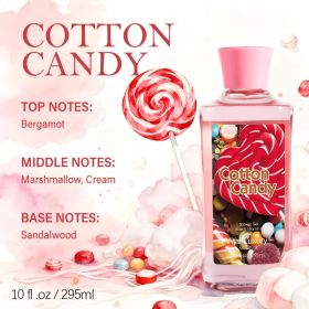 12 Scents,10 Oz. Unisex Shower Gel,body Wash. Large Size, Gently Cleanses And Moisturizes, Enriched With Aloe Vera And Vitamin E. (Option: Candy)