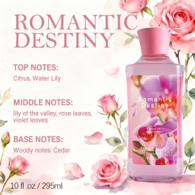 12 Scents,10 Oz. Unisex Shower Gel,body Wash. Large Size, Gently Cleanses And Moisturizes, Enriched With Aloe Vera And Vitamin E. (Option: Romantic Destiny)