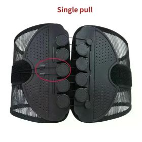 New Double Pull Waist Brace Back Lumbar Support Corset Woman Man Waist Trimmer Belt Injury Muscle Posture Corrector Belt (Color: Black-Single pull, size: XL)