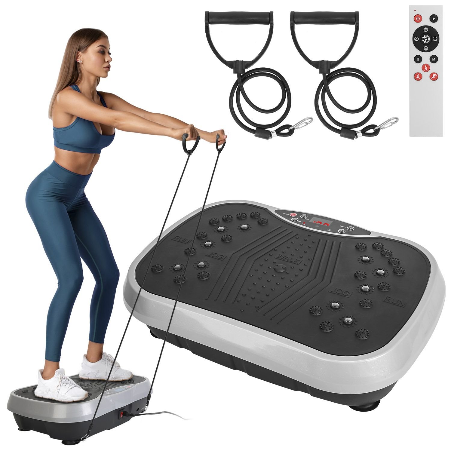 Vibration Exercise Machine With Resistant Bands Remote Control Whole Body Vibration Platform Workout Equipment Home Fitness Training Equipment For Wei Vibration Exercise Machine With Resistant Bands Remote Control Whole Body Vibration Platform Workout Equipment Home Fitness Training Equipment For Wei
