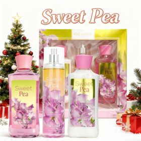 Christmas Gift Set 3-Piece Set, 10 Fl.oz Body Care Fragrance Set, Featuring Floral, Candy, And Sweet Pea Scents. (Option: Sweet Pea Scent)