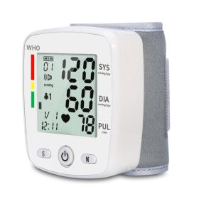 Wrist Blood Pressure Monitor Adjustable Automatic Wrist Cuff Voice Broadcast With 2 Users 180 Memory, (Option: X1030B)